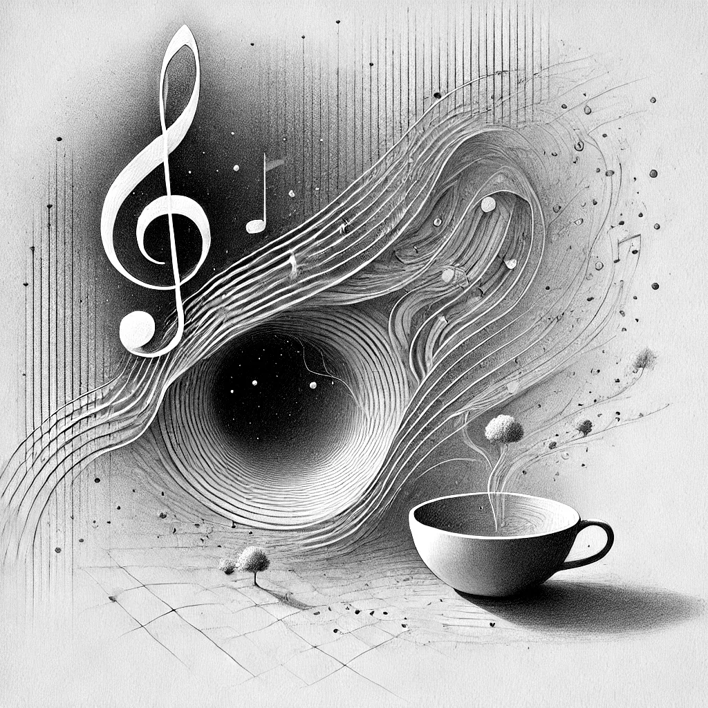 Music and a cup.